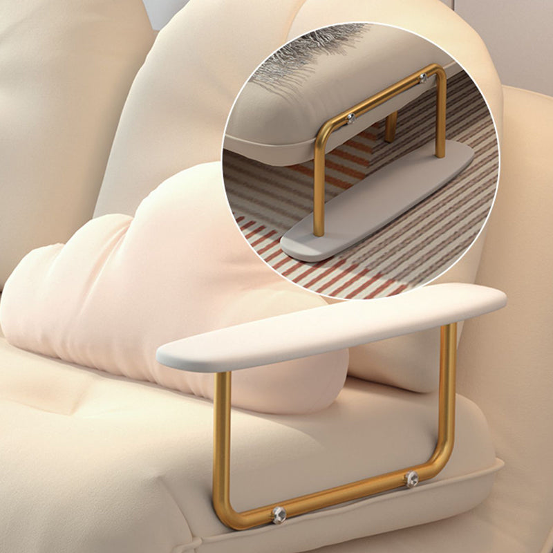 Glam White Futon and Mattress Square Arms Folding Futon Frame Clearhalo 'furn' 'furn_futons' 'Furniture' 'Futons & Daybeds' 'Futons' 'Living Room Furniture' 7372751