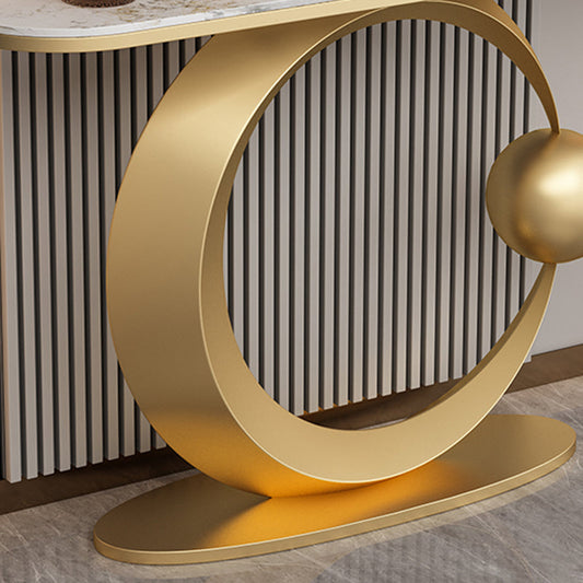 Contemporary Console Accent Table Antique Finish Console Sofa Table in Stone Clearhalo 'Console Tables' 'console_tables' 'Entry & Mudroom Furniture' 'furn' 'furn_console_tables' 'Furniture' 7373160