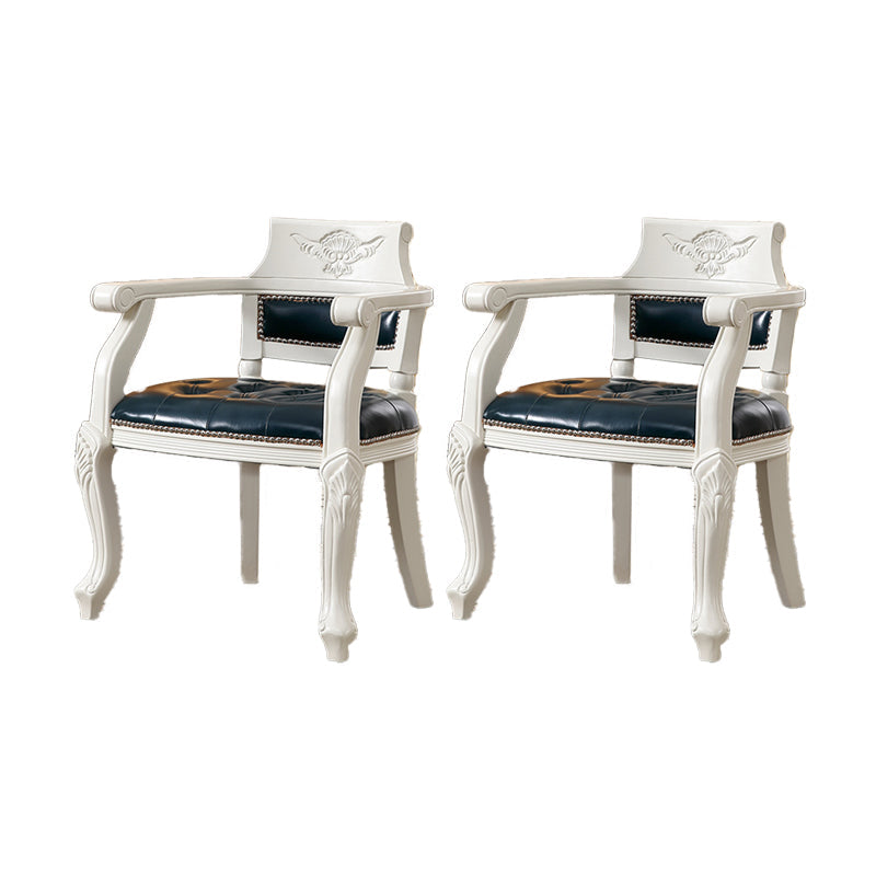 Rustieke stijl eetkamerstoel lederen stoel met houten basis voor thuis