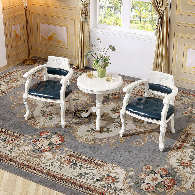 Rustieke stijl eetkamerstoel lederen stoel met houten basis voor thuis