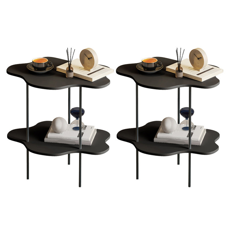 19"H Contemporary Corner Table Double Tier Accent Side Table Black 2 Clearhalo 'Coffee & Accent Tables' 'End & Side Tables' 'end_side_tables' 'furn' 'furn_end_side_tables' 'Furniture' 'Living Room Furniture' 7373322