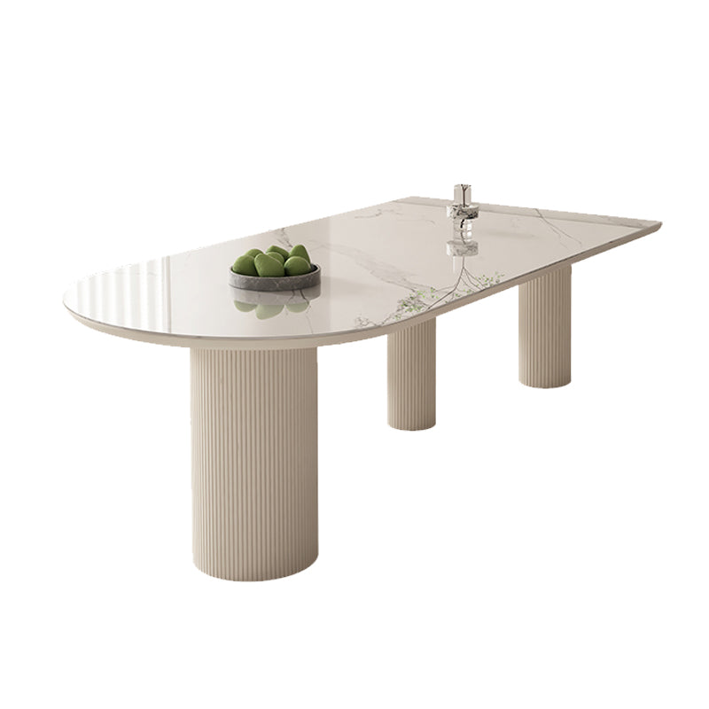 Sintered Stone Top Table White Dining Table for Kitchen Dining Room Without Chairs Clearhalo 'Dining Tables & Seating' 'Dining Tables' 'dining_table' 'furn' 'furn_dining_table' 'Furniture' 'Kitchen & Dining Furniture' 7373555