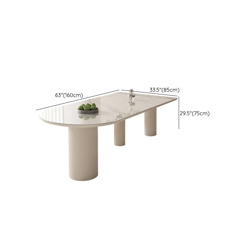 Sintered Stone Top Table White Dining Table for Kitchen Dining Room Clearhalo 'Dining Tables & Seating' 'Dining Tables' 'dining_table' 'furn' 'furn_dining_table' 'Furniture' 'Kitchen & Dining Furniture' 7373565
