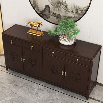 Modern Buffet Table Solid Wood Buffet Stand with Doors for Dining Room Dark Brown Clearhalo 'buffet_sideboard' 'Buffets & Sideboards' 'furn' 'furn_buffet_sideboard' 'Furniture' 'Kitchen & Dining Furniture' 7373764