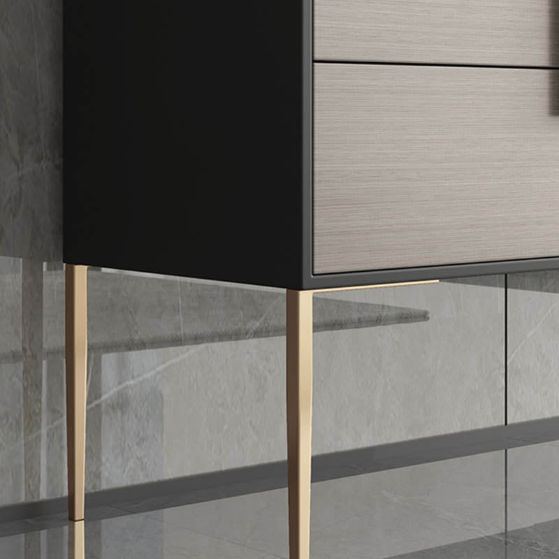 Glam Style Wooden Sideboard Cabinet 33.5" High Sideboard with Drawers and Storage Clearhalo 'buffet_sideboard' 'Buffets & Sideboards' 'furn' 'furn_buffet_sideboard' 'Furniture' 'Kitchen & Dining Furniture' 7373802