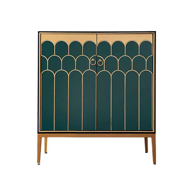 Glam Style Engineered Wood Buffet Table 15.7" Wide Sideboard Cabinet 39"L x 16"W x 35"H Green Clearhalo 'buffet_sideboard' 'Buffets & Sideboards' 'furn' 'furn_buffet_sideboard' 'Furniture' 'Kitchen & Dining Furniture' 7373847