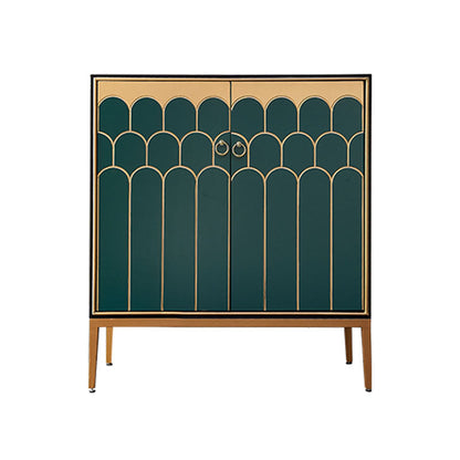 Glam Style Engineered Wood Buffet Table 15.7" Wide Sideboard Cabinet 39"L x 16"W x 35"H Green Clearhalo 'buffet_sideboard' 'Buffets & Sideboards' 'furn' 'furn_buffet_sideboard' 'Furniture' 'Kitchen & Dining Furniture' 7373847