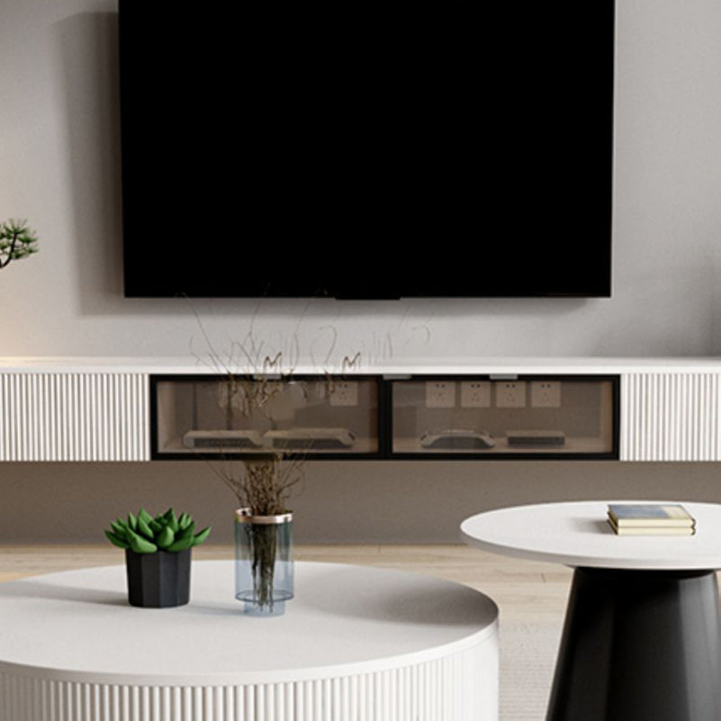 Modern TV Stand Console Stone TV Media Console for Living Room Clearhalo 'furn' 'furn_tv_stands_entertainment_centers' 'Furniture' 'Living Room Furniture' 'TV Stands & Entertainment Centers' 'TV Stands & Media Storage Furniture' 'tv_stands_entertainment_centers' 7375004