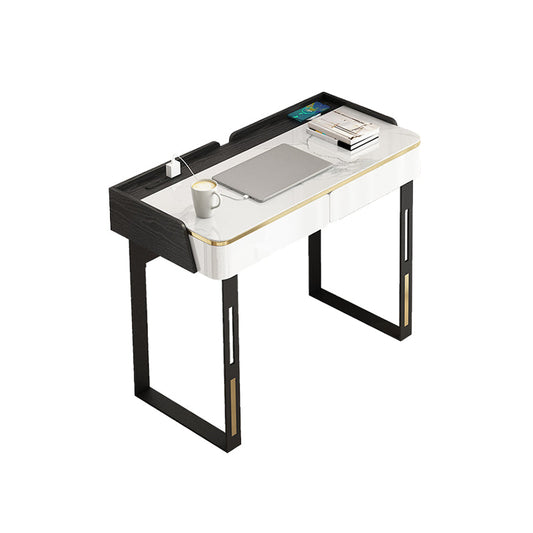 Moderner Top -Office -Schreibtisch Rechteck Schreibtisch mit Schlittenbasis für Zuhause