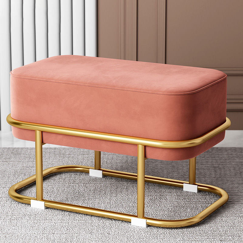 Multi Colors Ottoman Removable Slipcover Upholstered Velvet Ottoman Cameo Brown Rectangle 1 Piece Clearhalo 'furn' 'furn_ottomans_poufs' 'Furniture' 'Living Room Furniture' 'Ottomans & Poufs' 'ottomans_poufs' 7375030