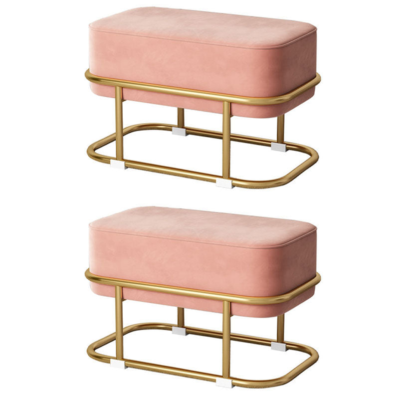 Multi Colors Ottoman Removable Slipcover Upholstered Velvet Ottoman Pink Rectangle 2 Piece Set Clearhalo 'furn' 'furn_ottomans_poufs' 'Furniture' 'Living Room Furniture' 'Ottomans & Poufs' 'ottomans_poufs' 7375045