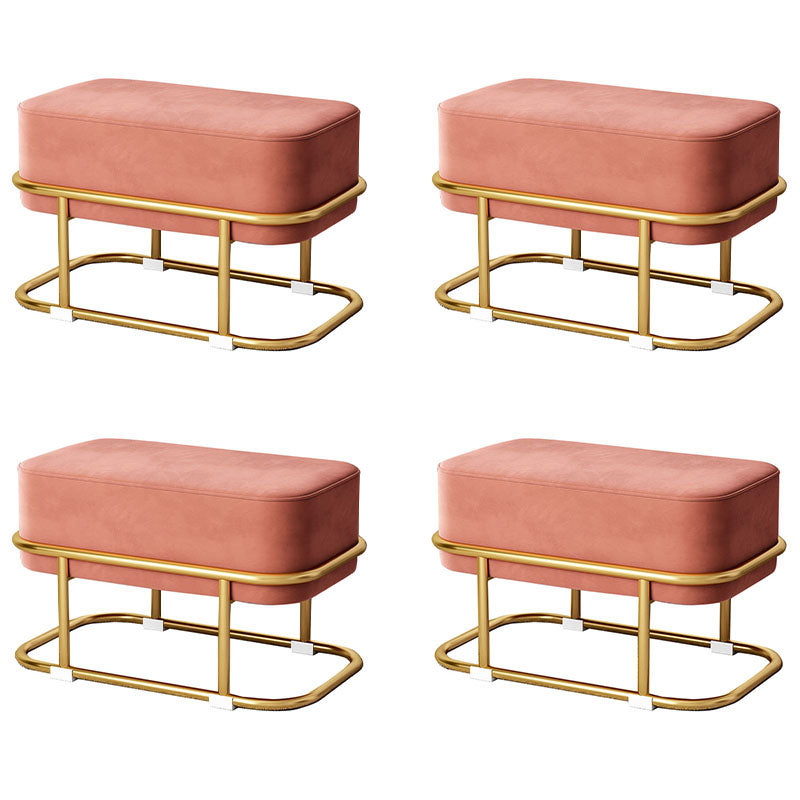 Multi Colors Ottoman Removable Slipcover Upholstered Velvet Ottoman Cameo Brown Rectangle 4 Piece Set Clearhalo 'furn' 'furn_ottomans_poufs' 'Furniture' 'Living Room Furniture' 'Ottomans & Poufs' 'ottomans_poufs' 7375048