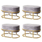 Multi Colors Ottoman Removable Slipcover Upholstered Velvet Ottoman Light Gray Oval 4 Piece Set Clearhalo 'furn' 'furn_ottomans_poufs' 'Furniture' 'Living Room Furniture' 'Ottomans & Poufs' 'ottomans_poufs' 7375058