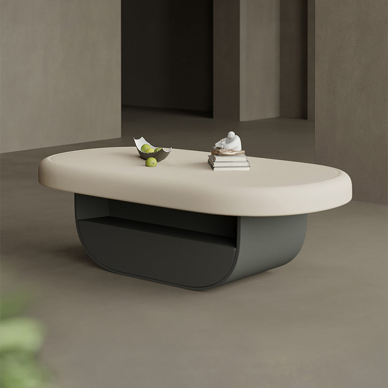 Contemporary Irregular Coffee Table Modern 15.7-In High 1 Single Cocktail Table White Clearhalo 'Coffee & Accent Tables' 'Coffee Tables' 'coffee_tables' 'furn' 'furn_coffee_tables' 'Furniture' 'Living Room Furniture' 7375085