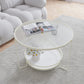 Contemporary Glass Top Coffee Table Round Metal Frame Cocktail Table Clearhalo 'Coffee & Accent Tables' 'Coffee Tables' 'coffee_tables' 'furn' 'furn_coffee_tables' 'Furniture' 'Living Room Furniture' 7375105