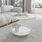 Contemporary Glass Top Coffee Table Round Metal Frame Cocktail Table Clearhalo 'Coffee & Accent Tables' 'Coffee Tables' 'coffee_tables' 'furn' 'furn_coffee_tables' 'Furniture' 'Living Room Furniture' 7375108