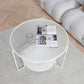 Contemporary Glass Top Coffee Table Round Metal Frame Cocktail Table Clearhalo 'Coffee & Accent Tables' 'Coffee Tables' 'coffee_tables' 'furn' 'furn_coffee_tables' 'Furniture' 'Living Room Furniture' 7375109