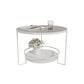 Contemporary Glass Top Coffee Table Round Metal Frame Cocktail Table Clearhalo 'Coffee & Accent Tables' 'Coffee Tables' 'coffee_tables' 'furn' 'furn_coffee_tables' 'Furniture' 'Living Room Furniture' 7375111