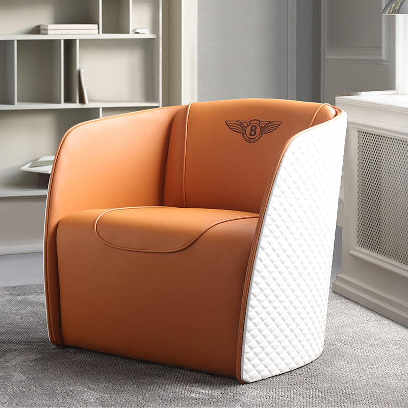 Leather Side Chair Arms included Lounge Chair for Living Room Microfiber Leather 1 Piece Clearhalo 'Accent Chairs' 'accent_chairs' 'Chairs & Seating' 'furn' 'furn_accent_chairs' 'Furniture' 'Living Room Furniture' 7375183