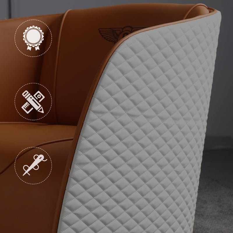 Leather Side Chair Arms included Lounge Chair for Living Room Clearhalo 'Accent Chairs' 'accent_chairs' 'Chairs & Seating' 'furn' 'furn_accent_chairs' 'Furniture' 'Living Room Furniture' 7375190