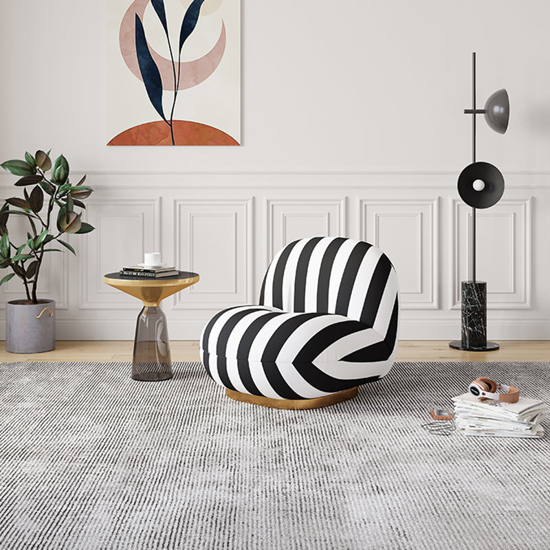 Solid Wood Chair Round Base Style Lounge Accent Chair for Living Room Clearhalo 'Accent Chairs' 'accent_chairs' 'Chairs & Seating' 'furn' 'furn_accent_chairs' 'Furniture' 'Living Room Furniture' 7375198