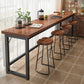 Mesa de bar interior sencilla y moderna, taburete rectangular para Bar con reposapiés
