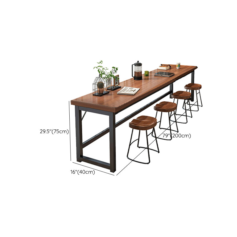 Mesa de bar interior sencilla y moderna, taburete rectangular para Bar con reposapiés