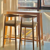 長方形の石のトップビストロテーブルは、固体木製フレームとモダンなパブテーブル