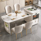 Glam Kitchen Stone Furniture 2/3/5/6/7 Pcs Standard Height Versatile Dining Room Table Set Table & Chair(s) 5 Piece Set Clearhalo 'Dining Room Sets' 'Dining Tables & Seating' 'dining_room_set' 'furn' 'furn_dining_room_set' 'Furniture' 'Kitchen & Dining Furniture' 7375310