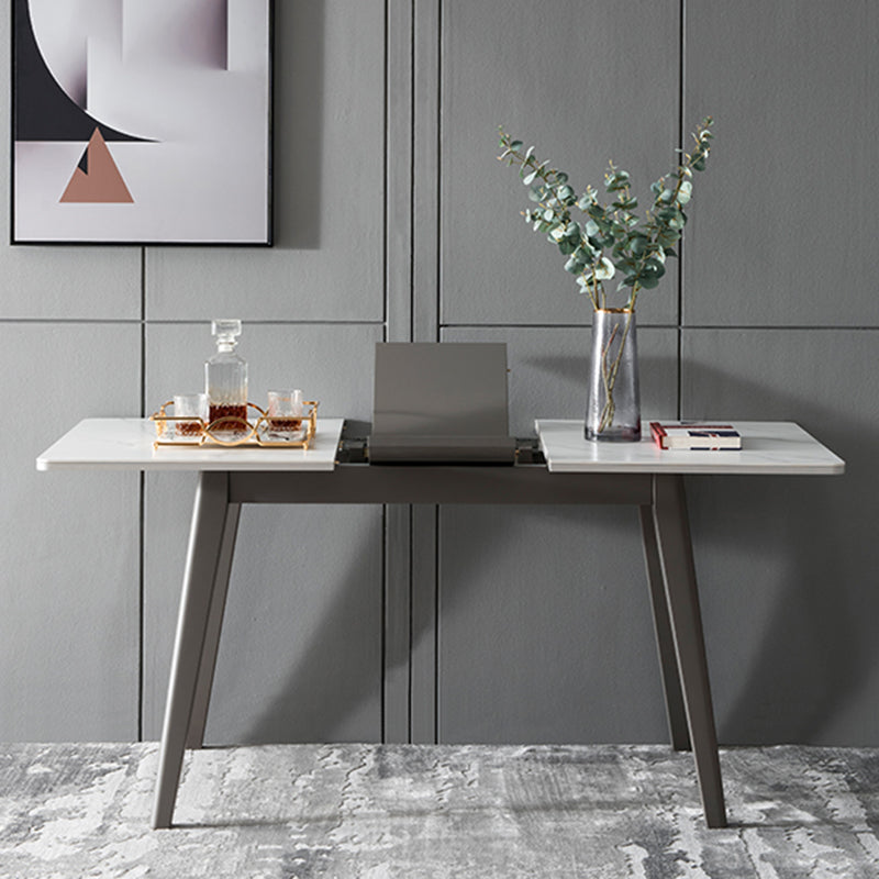 Rechteck Esstisch Set mit grauen Beinen 1/2/5/7 PCs Esseet Set für Zuhause