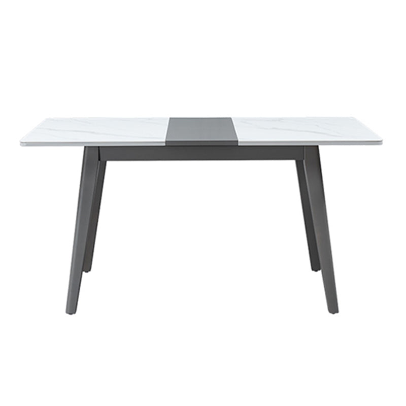 Rechteck Esstisch Set mit grauen Beinen 1/2/5/7 PCs Esseet Set für Zuhause