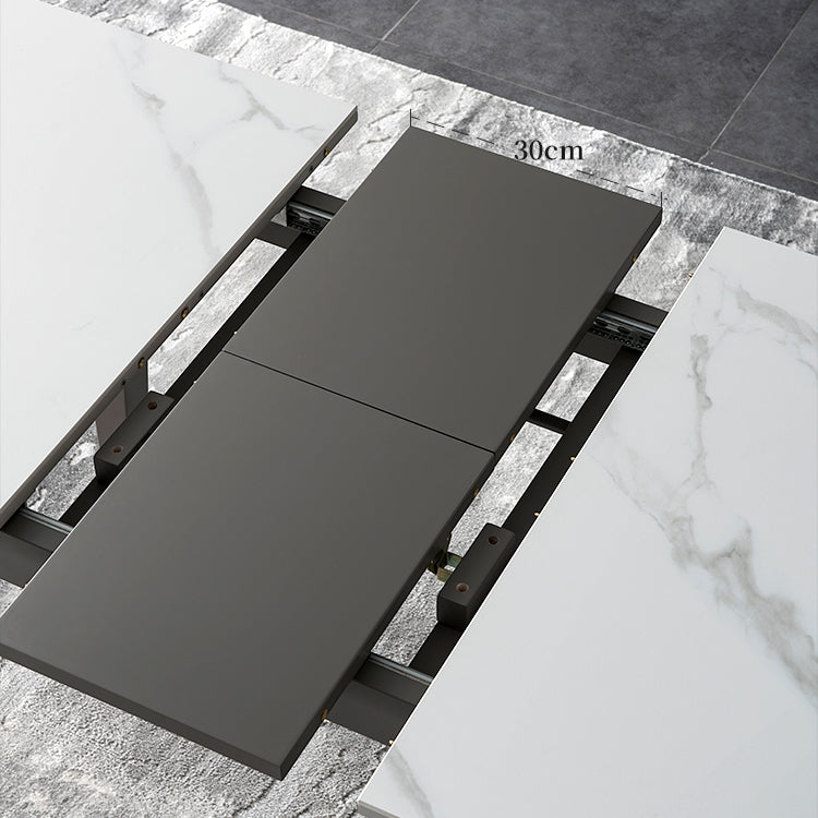 Rechteck Esstisch Set mit grauen Beinen 1/2/5/7 PCs Esseet Set für Zuhause