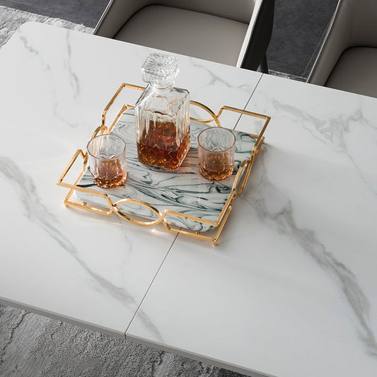 Mesa de comedor rectangular con patas grises 1/2/5/7 PCS Dinette Set para casa