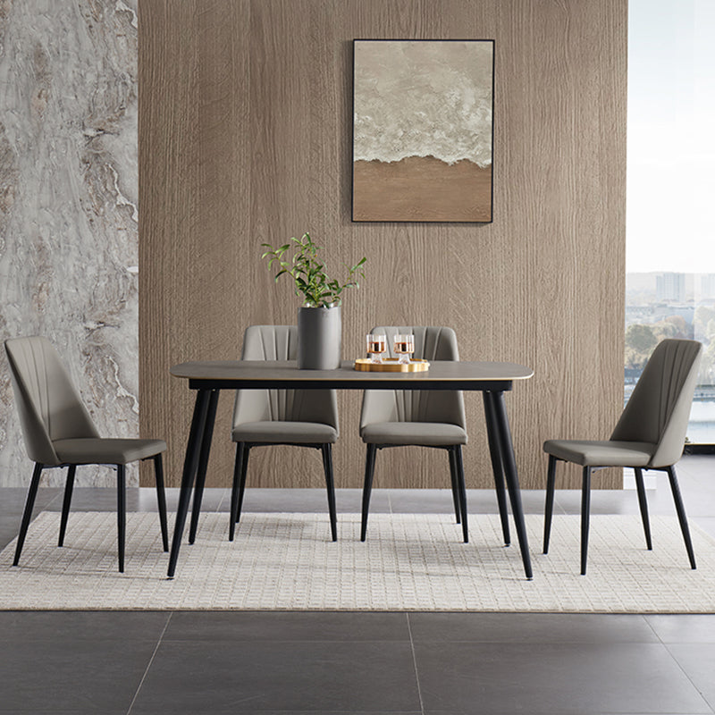 Mattes Finish Stone Esstisch Set für zu Hause 02.05.7 PCs Modernes Dinette Set