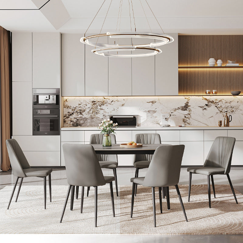 Mattes Finish Stone Esstisch Set für zu Hause 02.05.7 PCs Modernes Dinette Set