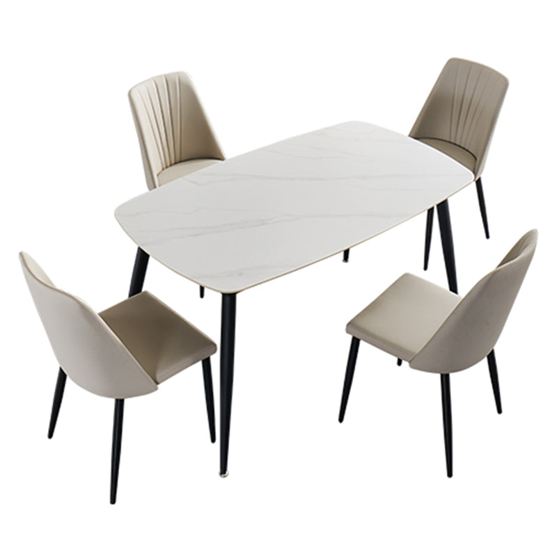 Mattes Finish Stone Esstisch Set für zu Hause 02.05.7 PCs Modernes Dinette Set