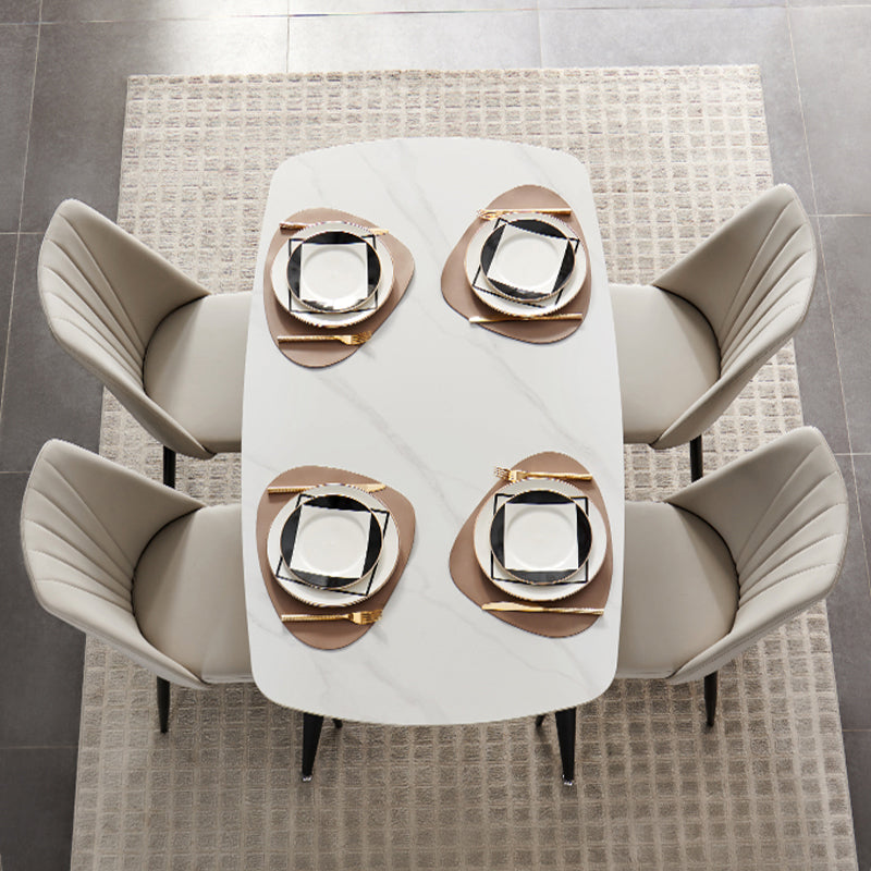 Mattes Finish Stone Esstisch Set für zu Hause 02.05.7 PCs Modernes Dinette Set
