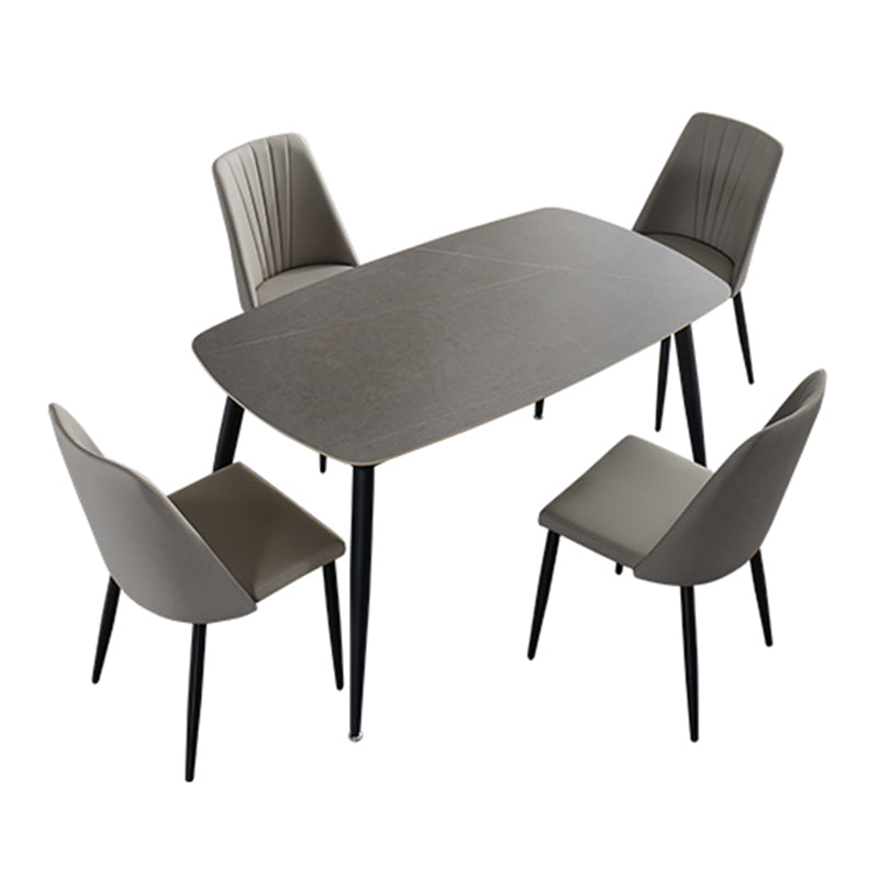 Mattes Finish Stone Esstisch Set für zu Hause 02.05.7 PCs Modernes Dinette Set
