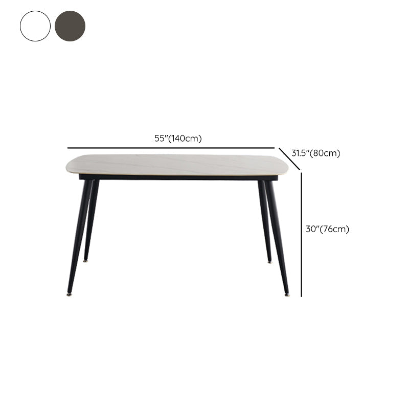 Mattes Finish Stone Esstisch Set für zu Hause 02.05.7 PCs Modernes Dinette Set