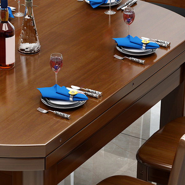 Modern Style Furniture Set 7 Pcs Round Solid Wood Dinette Table with Armless Chair