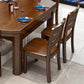 Modern Style Furniture Set 7 Pcs Round Solid Wood Dinette Table with Armless Chair