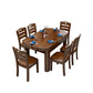 Modern Style Furniture Set 7 Pcs Round Solid Wood Dinette Table with Armless Chair