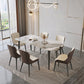 Rectangle Dining Table Set 1/5/7 Pcs White Dinette Set for Home