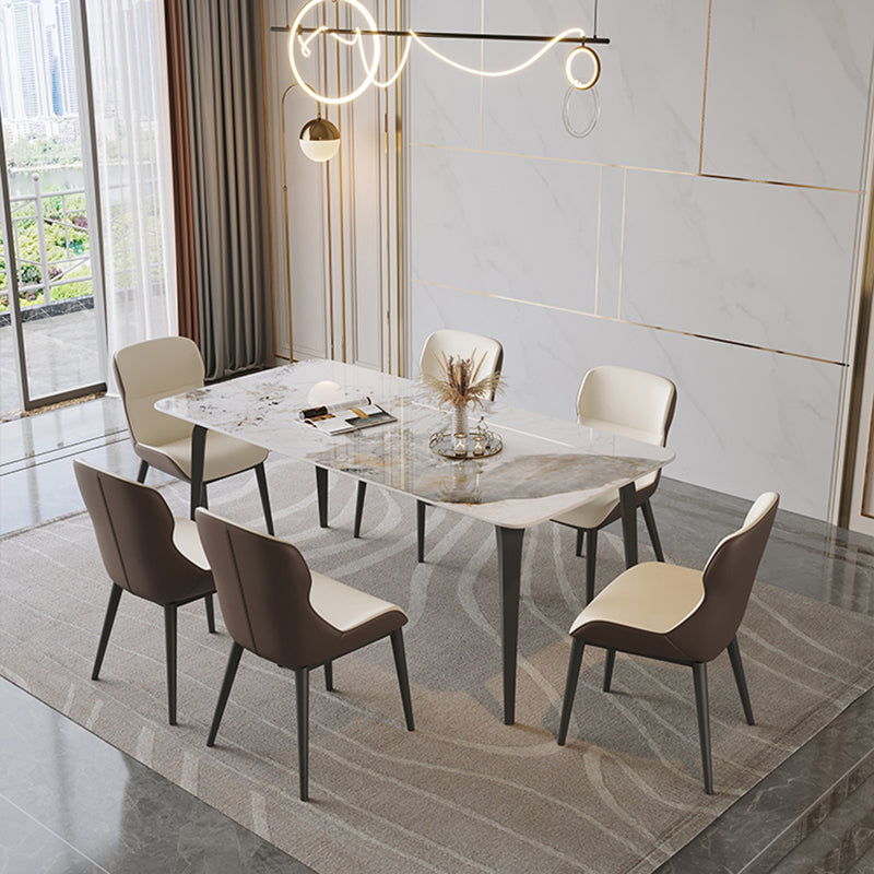 Ensemble de table à manger rectangle 1/5/7 PCS White Dinette Set pour la maison