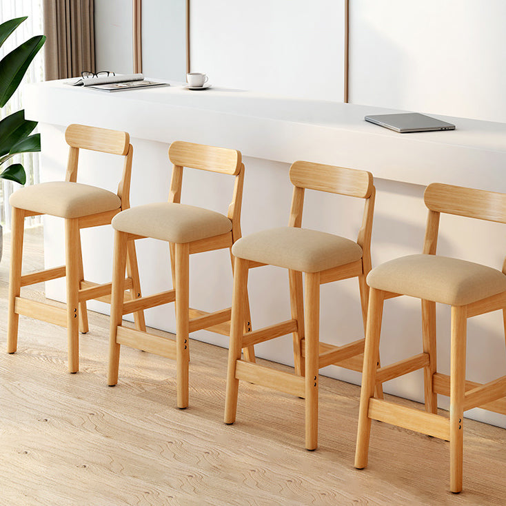 Solid Wood Bar Stool Backrest Upholstered Bar Stools for Dining Room Clearhalo 'Bar Furniture' 'Bar Stools' 'bar_stools' 'furn' 'furn_bar_stools' 'Furniture' 'Kitchen & Dining Furniture' 7376224
