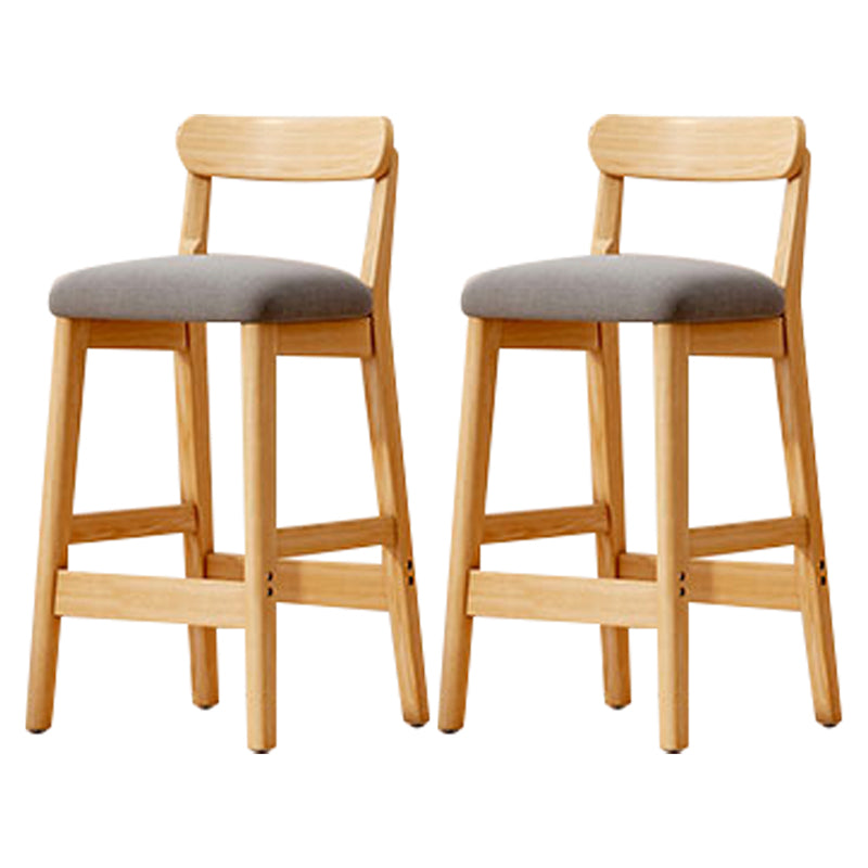 Solid Wood Bar Stool Backrest Upholstered Bar Stools for Dining Room Gray 2 Piece Set Bar Stool(28"H) Clearhalo 'Bar Furniture' 'Bar Stools' 'bar_stools' 'furn' 'furn_bar_stools' 'Furniture' 'Kitchen & Dining Furniture' 7376225