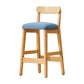 Solid Wood Bar Stool Backrest Upholstered Bar Stools for Dining Room Blue 1 Piece Bar Stool(28"H) Clearhalo 'Bar Furniture' 'Bar Stools' 'bar_stools' 'furn' 'furn_bar_stools' 'Furniture' 'Kitchen & Dining Furniture' 7376232