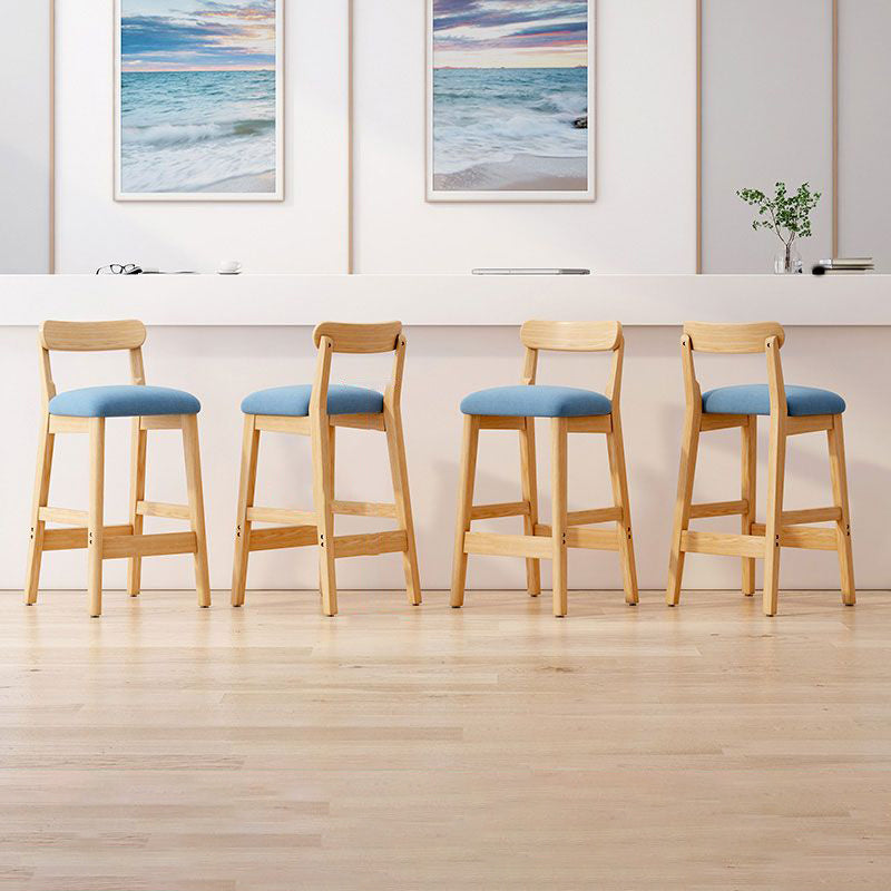 Solid Wood Bar Stool Backrest Upholstered Bar Stools for Dining Room Clearhalo 'Bar Furniture' 'Bar Stools' 'bar_stools' 'furn' 'furn_bar_stools' 'Furniture' 'Kitchen & Dining Furniture' 7376242