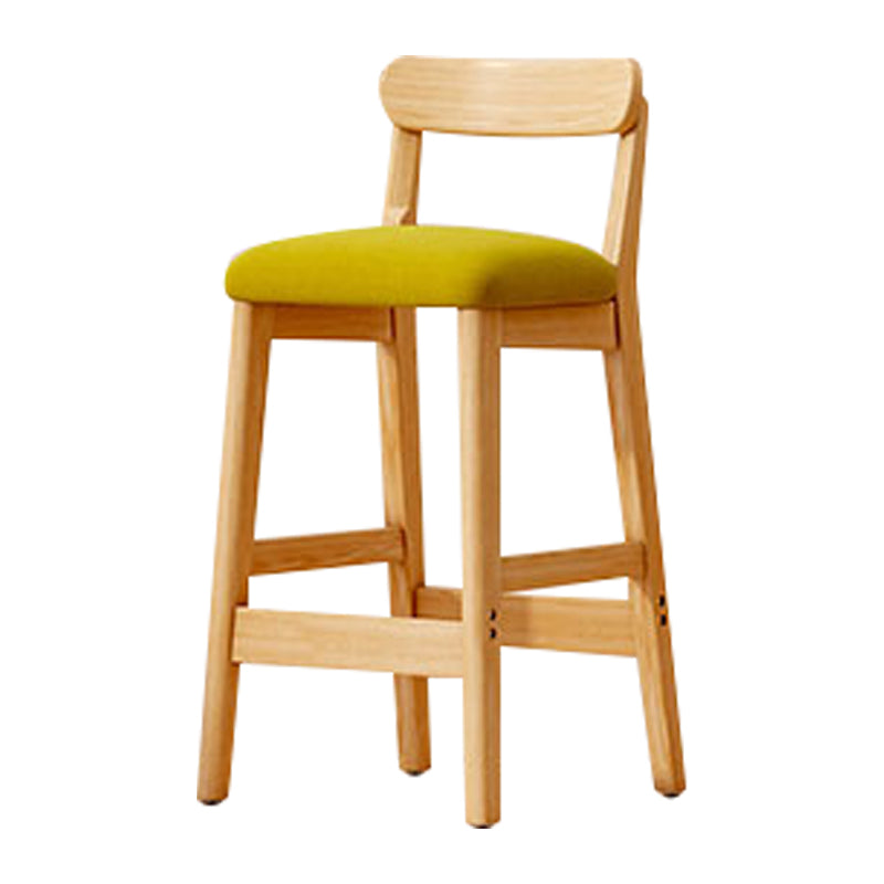 Solid Wood Bar Stool Backrest Upholstered Bar Stools for Dining Room Green 1 Piece Bar Stool(28"H) Clearhalo 'Bar Furniture' 'Bar Stools' 'bar_stools' 'furn' 'furn_bar_stools' 'Furniture' 'Kitchen & Dining Furniture' 7376243