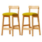 Solid Wood Bar Stool Backrest Upholstered Bar Stools for Dining Room Green 2 Piece Set Bar Stool(28"H) Clearhalo 'Bar Furniture' 'Bar Stools' 'bar_stools' 'furn' 'furn_bar_stools' 'Furniture' 'Kitchen & Dining Furniture' 7376244